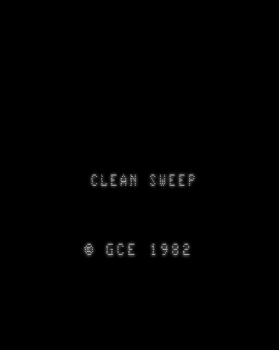 Clean Sweep title screen for Vectrex